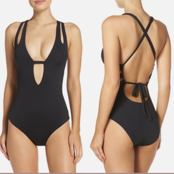 BECCA Other - NWOT Becca Plunge One-Piece Military Green Swimsuit Size M
